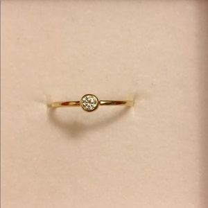 Minimalist 10k gold dipped ring with crystal